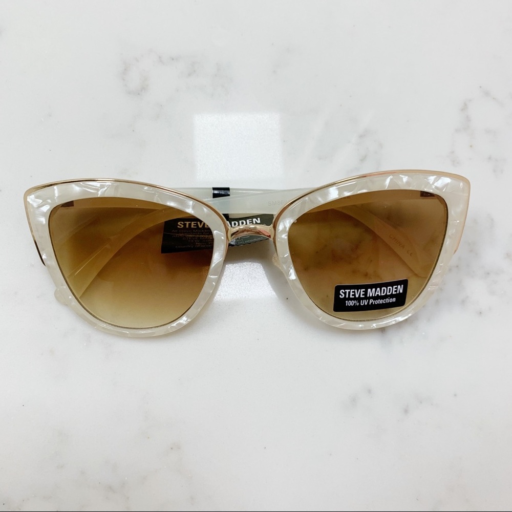 Steve Madden White Cateye Sunglasses